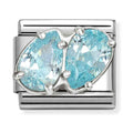 Nomination Composable Silver, Light Blue CZ Double Teardrop Charm 330329/16