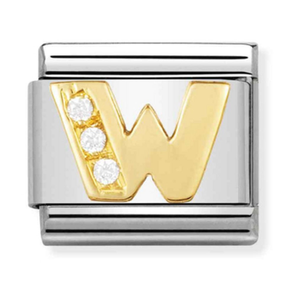 Nomination Composable Gold CZ Letter W Charm 030301/23
