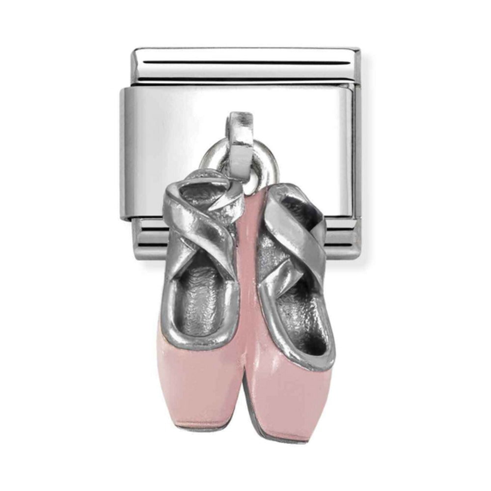 Nomination Composable Silver Pink Ballet Shoes Drop Charm 331805/21