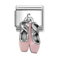 Nomination Composable Silver Pink Ballet Shoes Drop Charm 331805/21