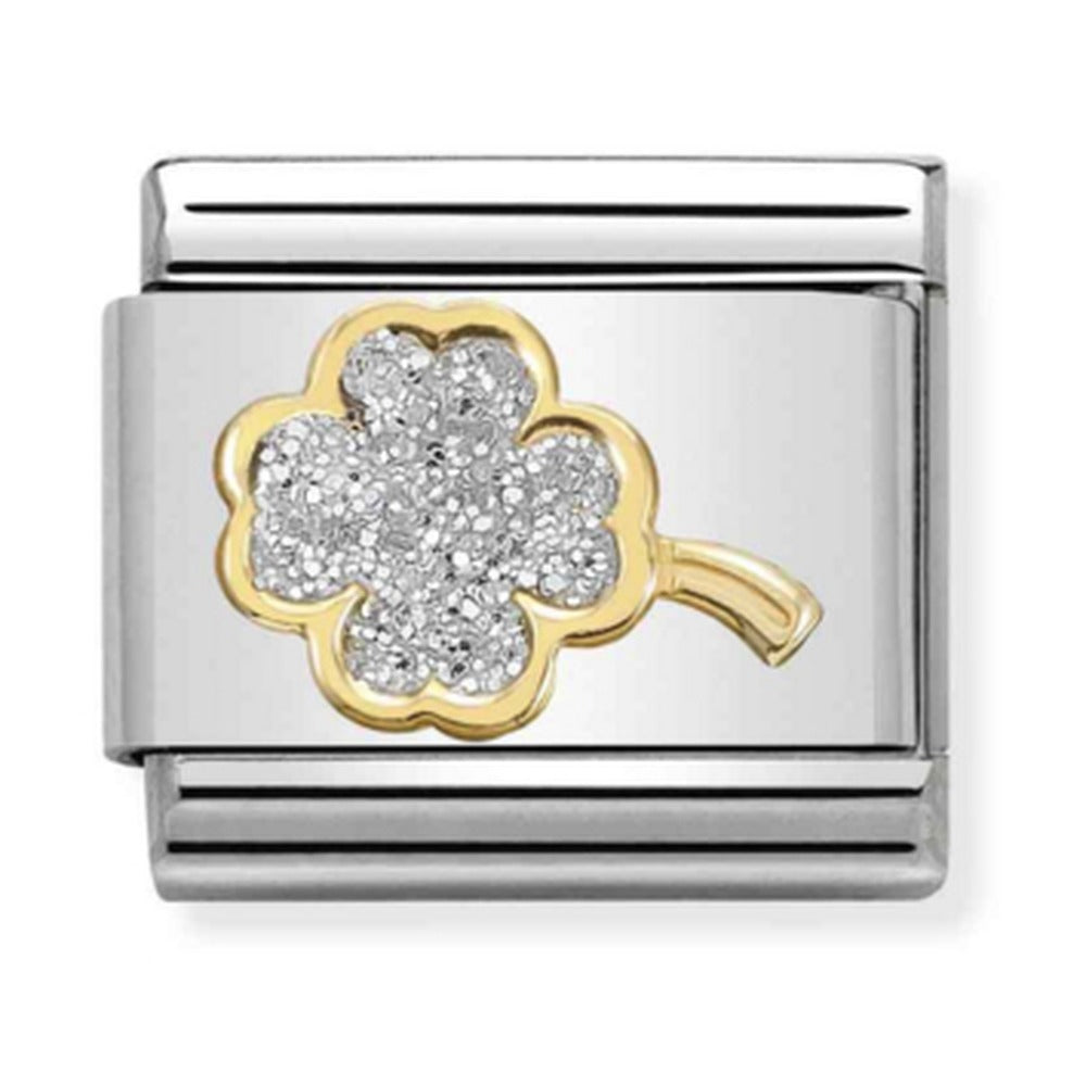 Nomination Composable Gold Glitter Four-Leaf Clover Charm 030220/03