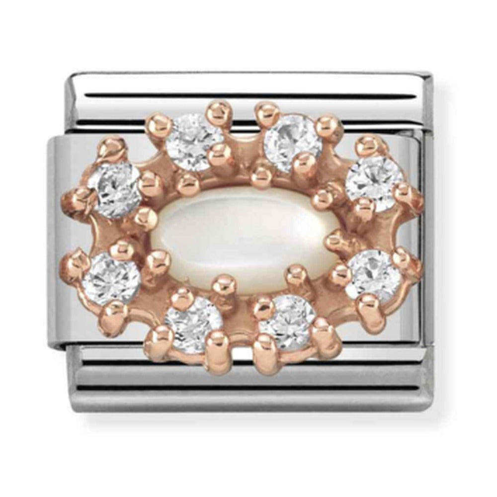 Nomination Composable Rose Gold White Mother Of Pearl Charm *