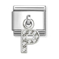 Nomination Composable Silver Initial 'P' CZ Drop Charm 331818/16