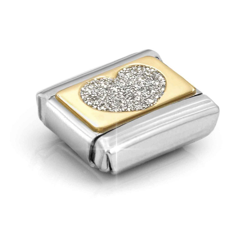Nomination Composable Gold Glitter Heart Charm 030224/09
