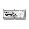 Nomination Composable Silver Double Family with White Flower Charm 330734/17