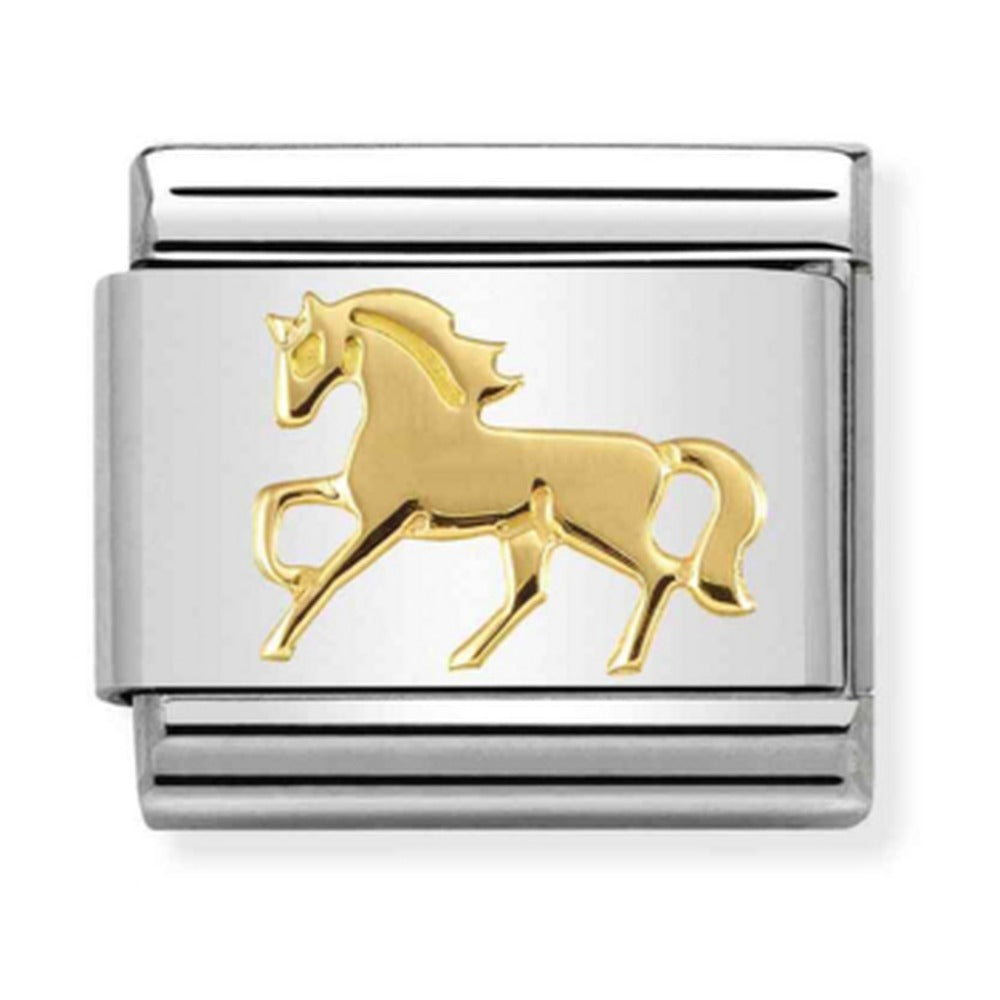 Nomination Composable Gold Galloping Horse Charm 030149/26