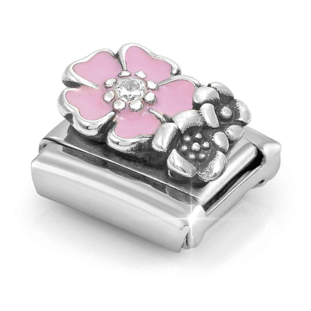 Nomination Composable Pink Flower And Silver Flower Charm 330325/02
