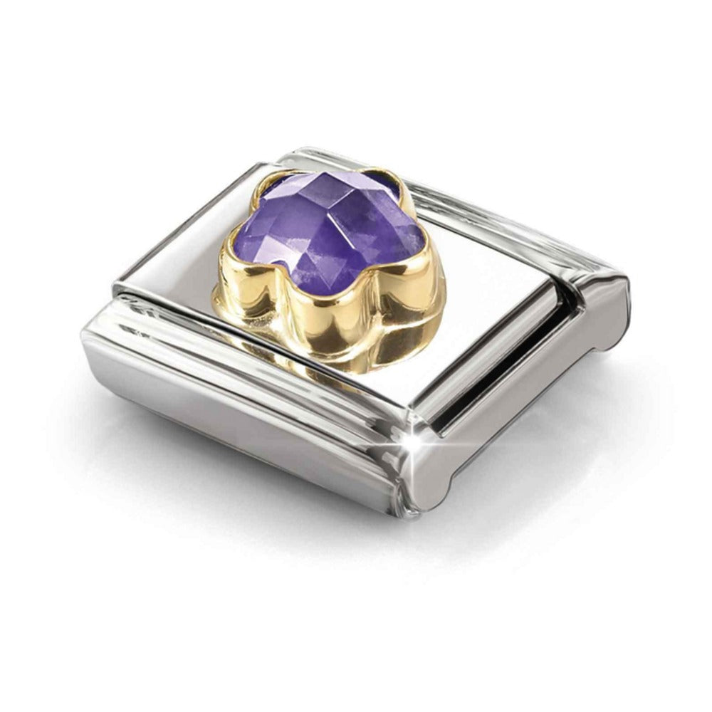 Nomination Composable Gold Purple Flower Charm 030615/001
