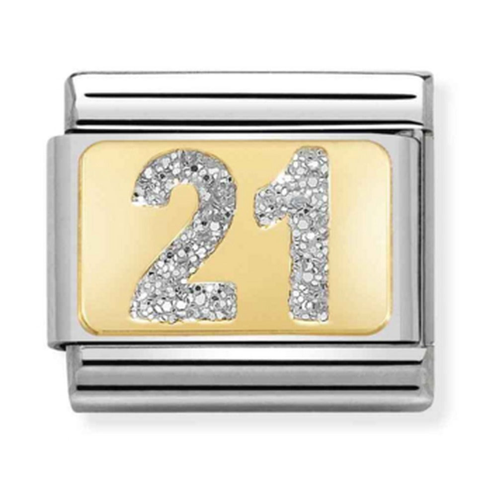 Nomination Composable Gold Glitter 21 Charm 030224/02