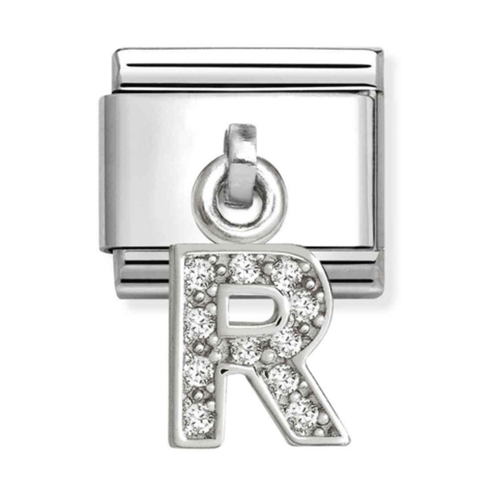 Nomination Composable Silver Initial 'R' CZ Drop Charm 331818/18