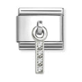 Nomination Composable Silver Initial 'I' CZ Drop Charm 331818/09