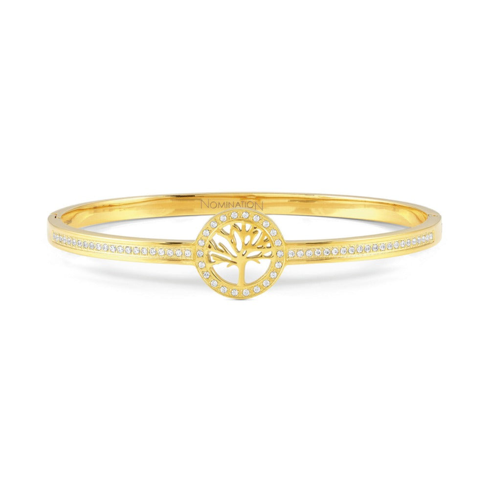 Nomination Pretty Bangles Gold Tone CZ Tree Of Life