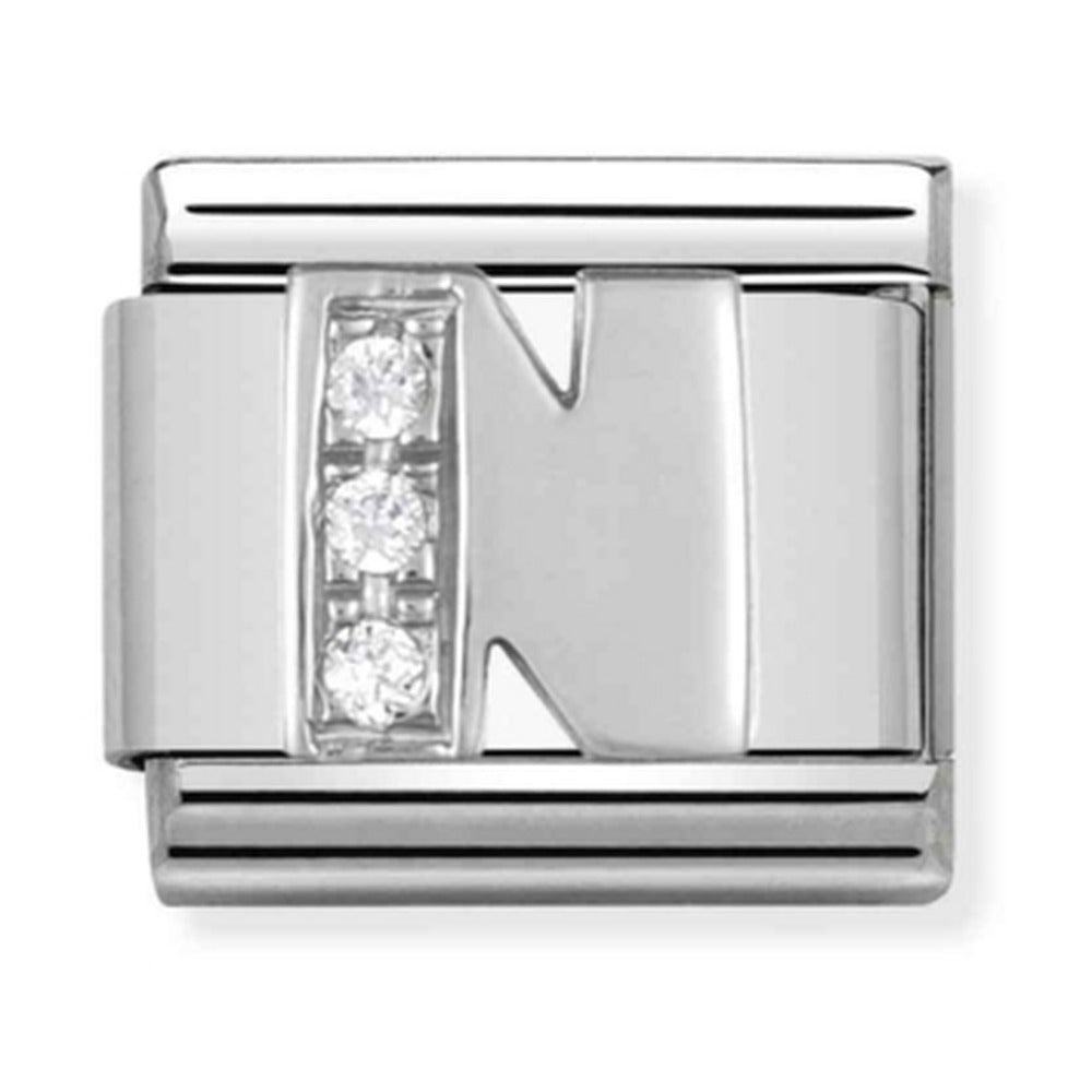 Nomination Composable Silver CZ Letter N Charm 330301/14