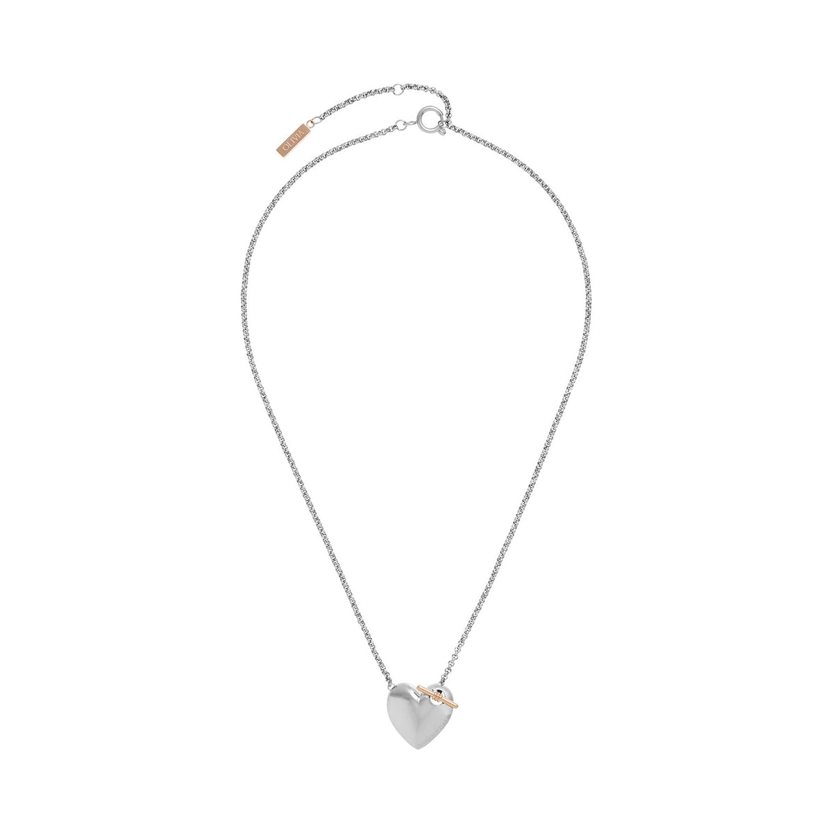 Olivia Burton Knot Heart Necklace, silver stainless steel necklace from Olivia Burton, at OD’s Jewellers St Helens.