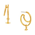 Vivienne Westwood Gold Plated Ronda Double Hoop Earring
