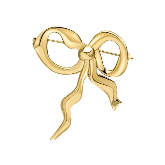 Laura Ashley Statement Ribbon Bow Brooch Gold Plated
