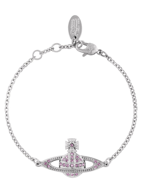 Vivienne Westwood Platinum Plated Violet Crystal Mini Bas Relief Bracelet