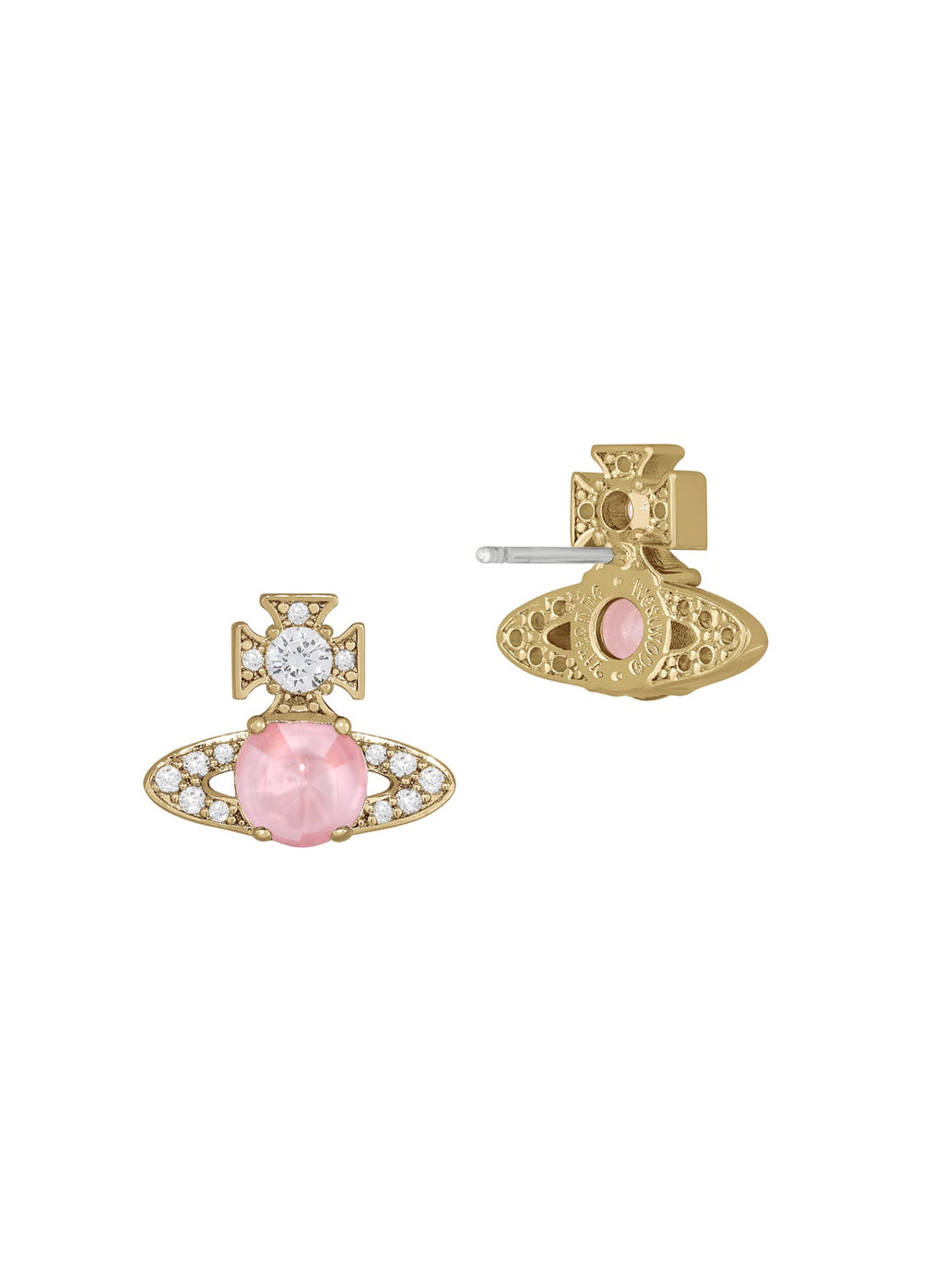 Vivienne Westwood Ondina Pink CZ Stud Earrings 6201038W-02R604 — view 2