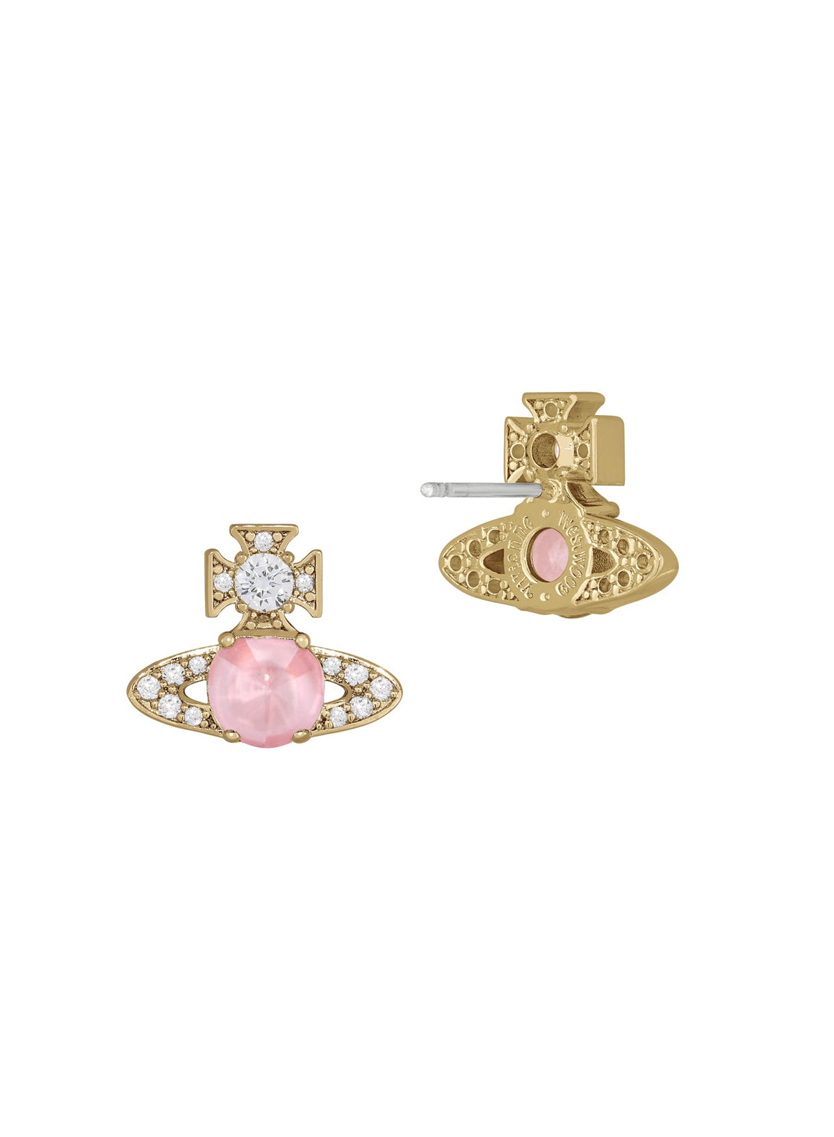 Vivienne Westwood Ondina Pink CZ Stud Earrings 6201038W-02R604 — view 2