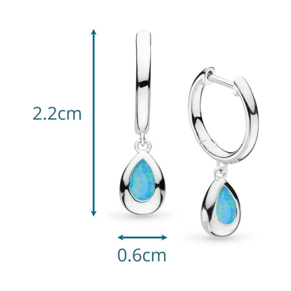 Kit Heath Coast Pebble Synthetic Blue Opal Hoop Drop Earrings — view 6