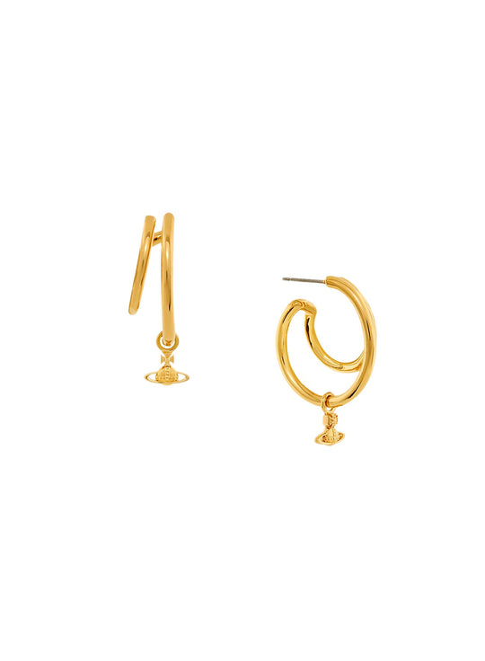 Vivienne Westwood Gold Plated Ronda Double Hoop Earring