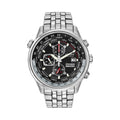 Citizen Red Arrows World Timer watch showcasing timezones and subdials, highlighting complex watch functionality.