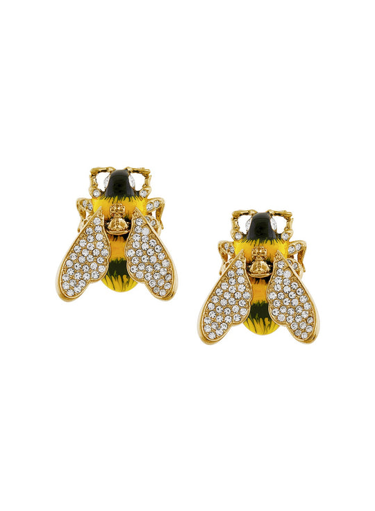 Vivienne Westwood Large Bumble Bee Earrings Gold Plated