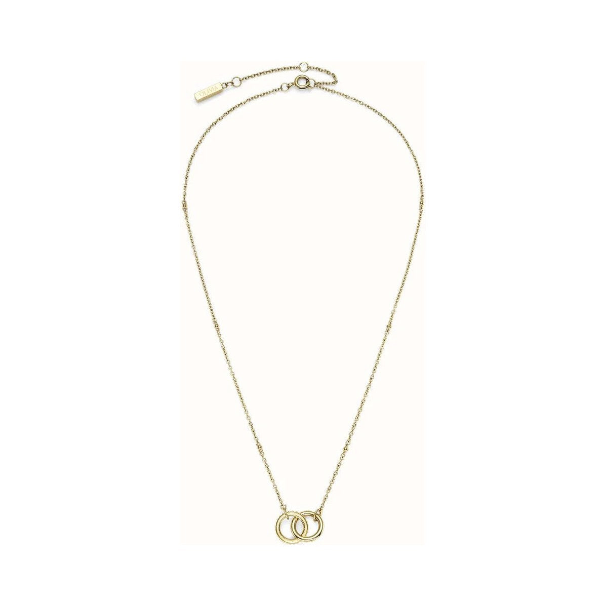 Olivia Burton Amity Interlock Circles Necklace Stainless Steel Gold Plated by Olivia Burton