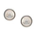 The Vivienne Westwood Olga Pearl Earrings, a cream pearl platinum-plated earrings from Vivienne Westwood, available at OD’s Jewellers in St Helens.