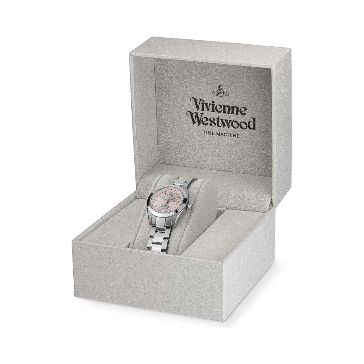 The Vivienne Westwood Ladies Fenchurch Pink Dial Bracelet Watch Stainless Steel, a pink dial bracelet watch from Vivienne Westwood, OD’s Jewellers in St Helens