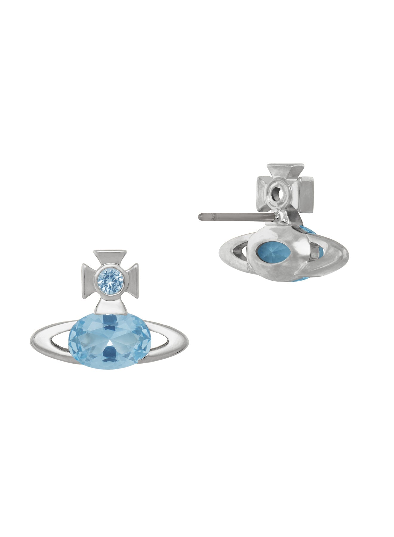 Vivienne Westwood Allie Light Blue CZ Earrings — view 2