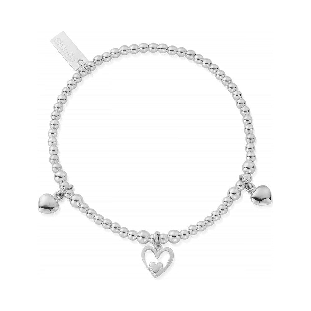 The ChloBo Triple Heart Bracelet, a silver sterling jewelry bracelet from ChloBo, available at OD’s Jewellers in St Helens.