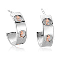Sterling silver Clogau Insignia earrings featuring the iconic Welsh seahorse design, half hoop style.