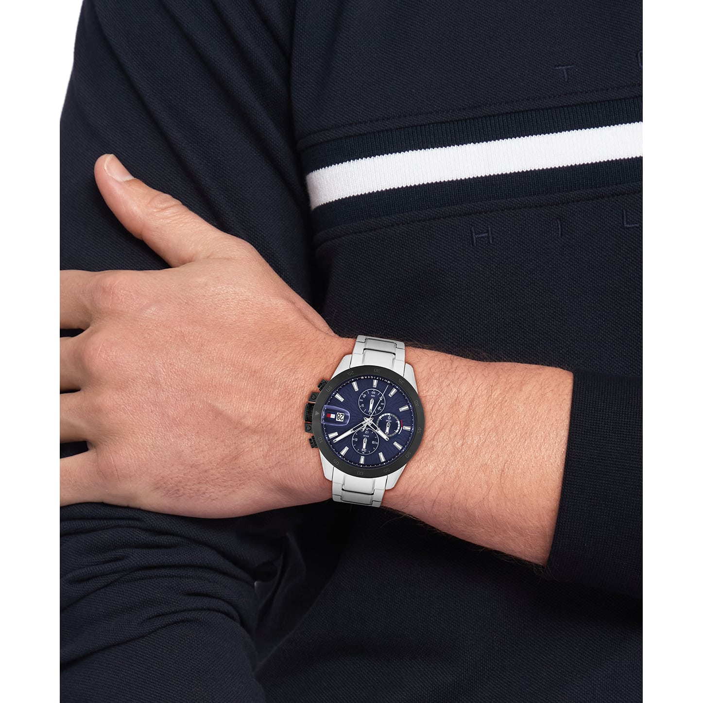 Tommy Hilfiger Mens Jason Blue Chronograph Dial Bracelet Watch 1792198 * — view 5