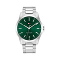 Tommy Hilfiger Mens Bruce Green Dial Bracelet Watch Stainless Steel