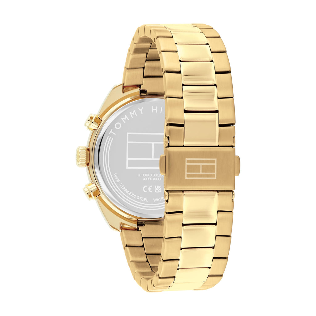 Tommy Hilfiger Men's Gold Plated Hudson, White Chronograph Dial, Bracelet Watch 1710723 — view 3