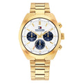 Tommy Hilfiger Men's Gold Plated Hudson, White Chronograph Dial, Bracelet Watch 1710723