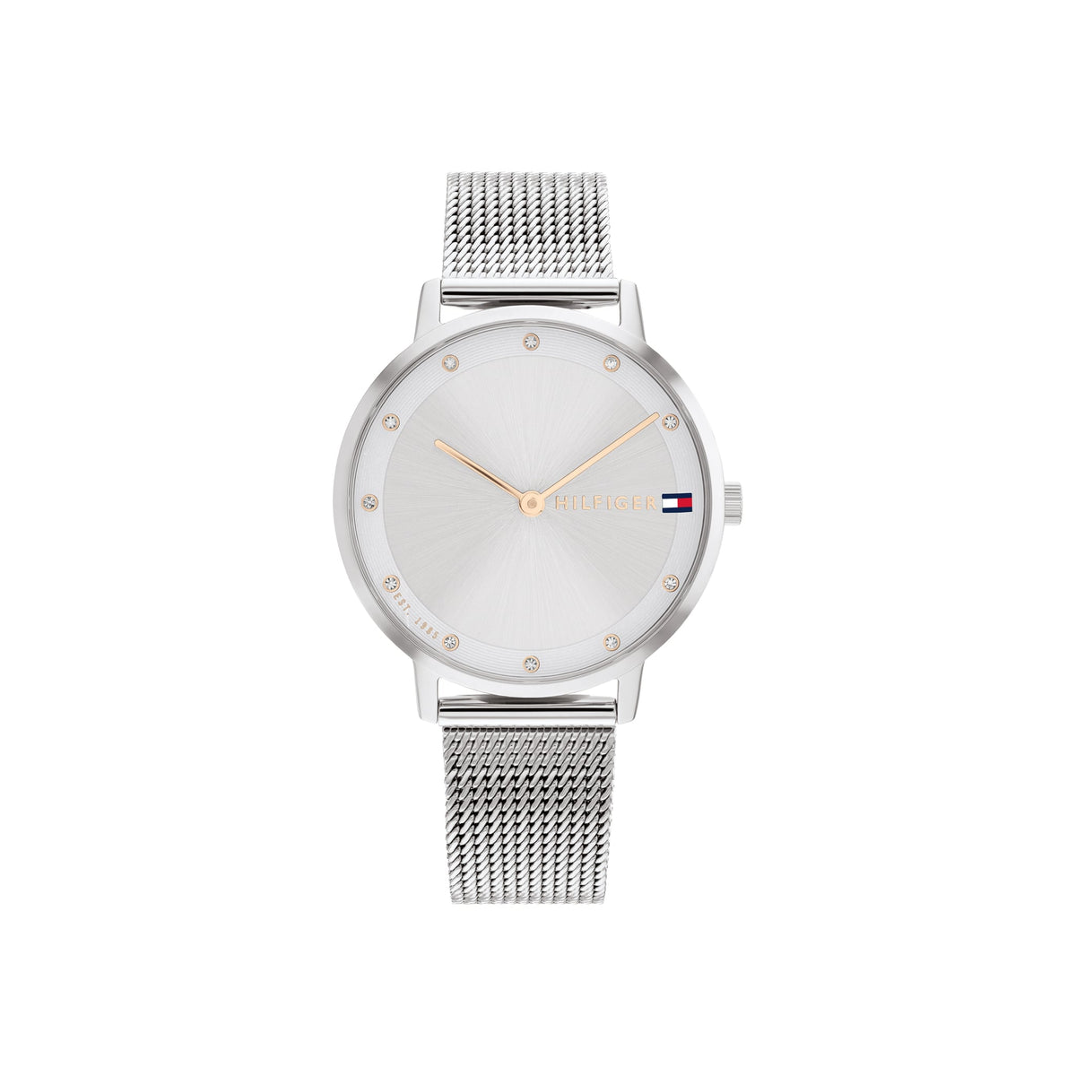 Tommy Hilfiger Ladies Pippa Silver Dial Mesh Bracelet Watch 1782665 *