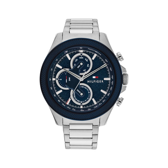 Tommy Hilfiger Mens Clark Blue Dial Bracelet Watch Stainless Steel