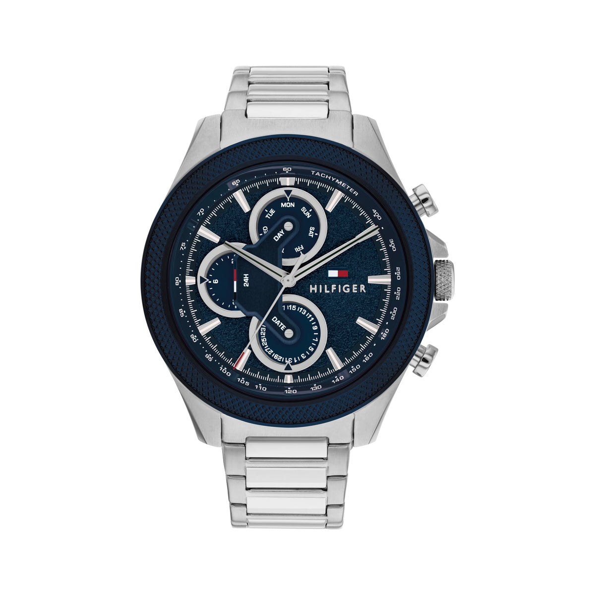 Tommy Hilfiger Mens Clark Blue Dial Bracelet Watch Stainless Steel