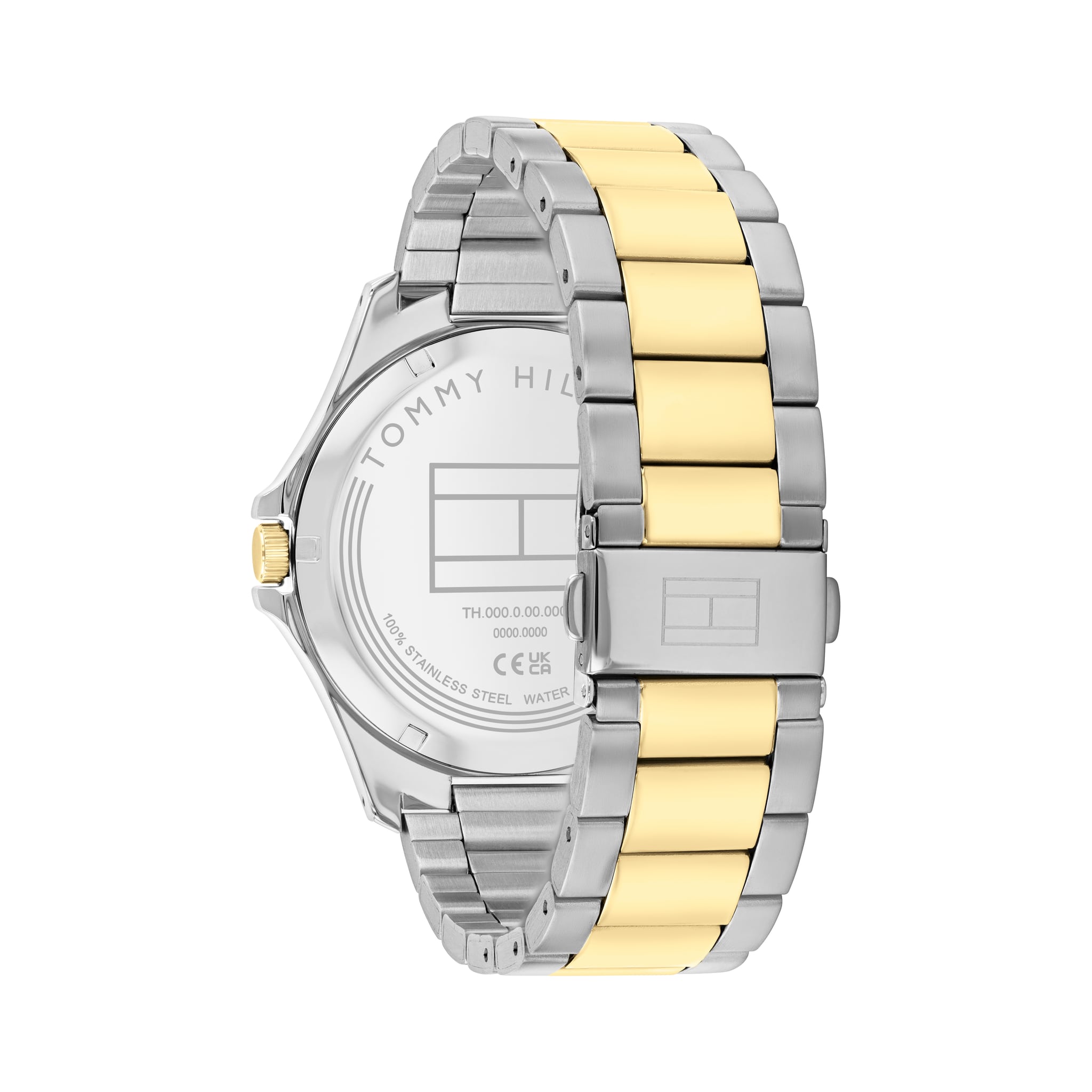 Tommy Hilfiger Mens Bruce Green Dial Bracelet Watch Two-Tone — view 4