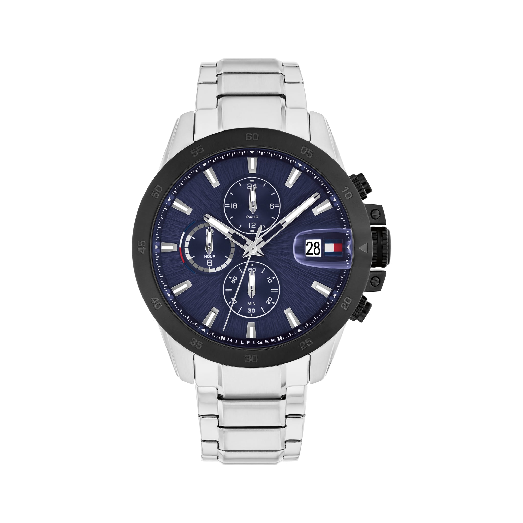 Tommy Hilfiger Mens Jason Blue Chronograph Dial Bracelet Watch 1792198 *