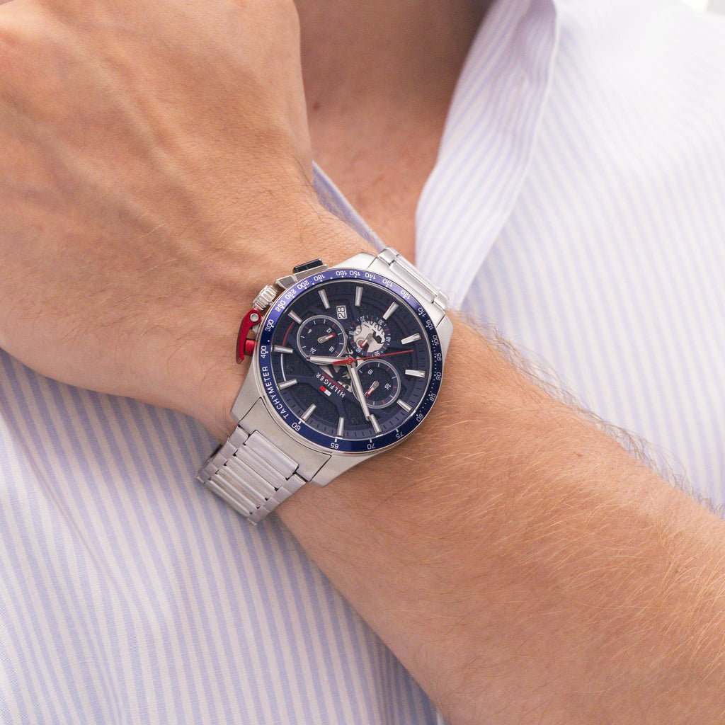 Tommy Hilfiger Men's Bank Blue Dial Bracelet Watch 1792261 — view 5