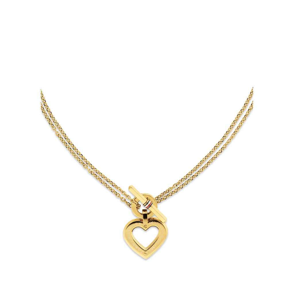 Tommy Hilfiger Heart T-Bar Necklace Stainless Steel Gold Plated — view 4