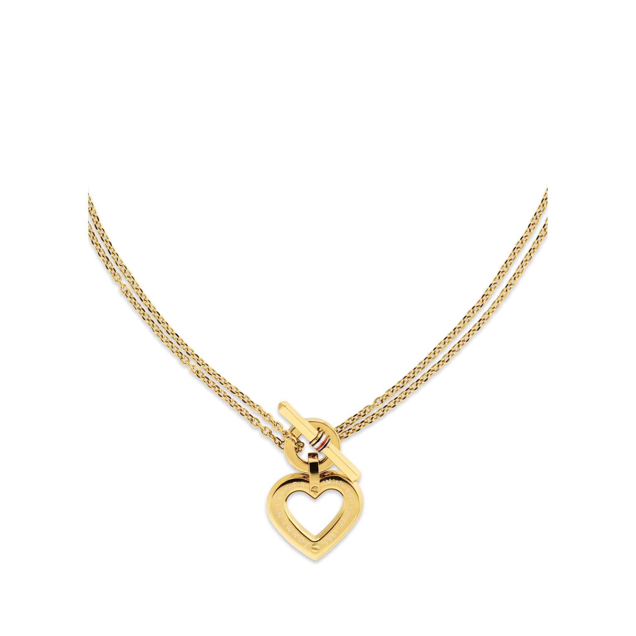Tommy Hilfiger Heart T-Bar Necklace Stainless Steel Gold Plated — view 4
