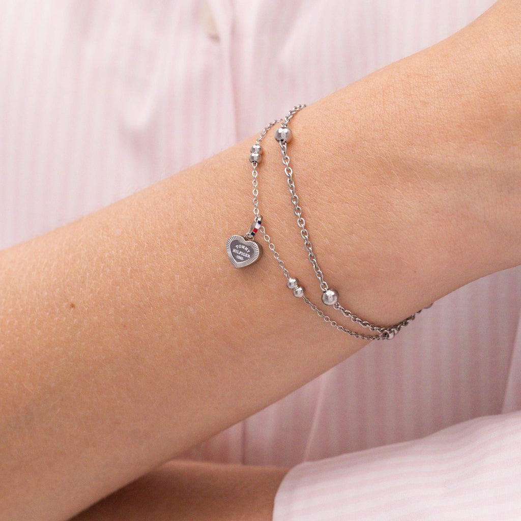 Tommy Hilfiger Layered Heart Drop Bracelet — view 4