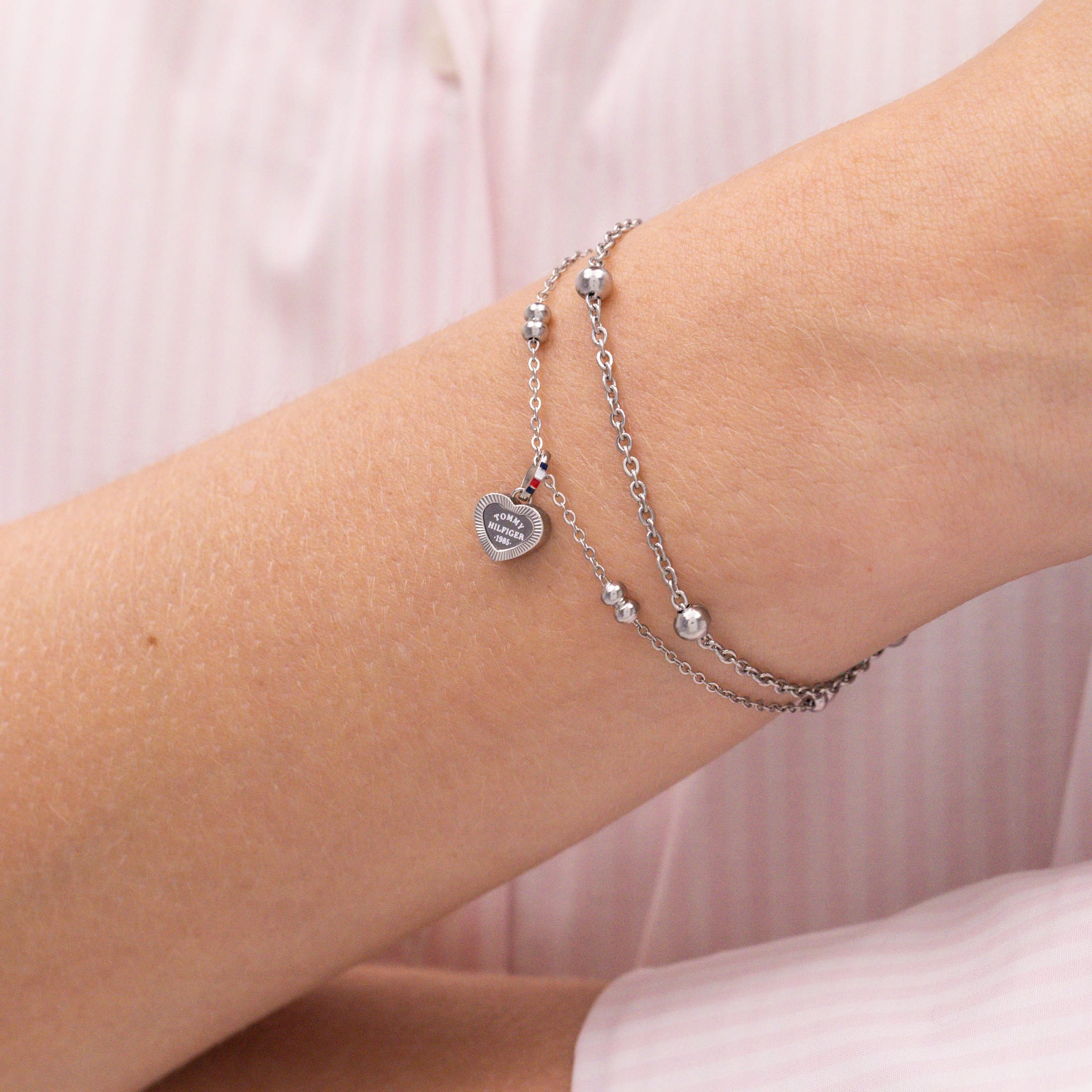 Tommy Hilfiger Layered Heart Drop Bracelet — view 4