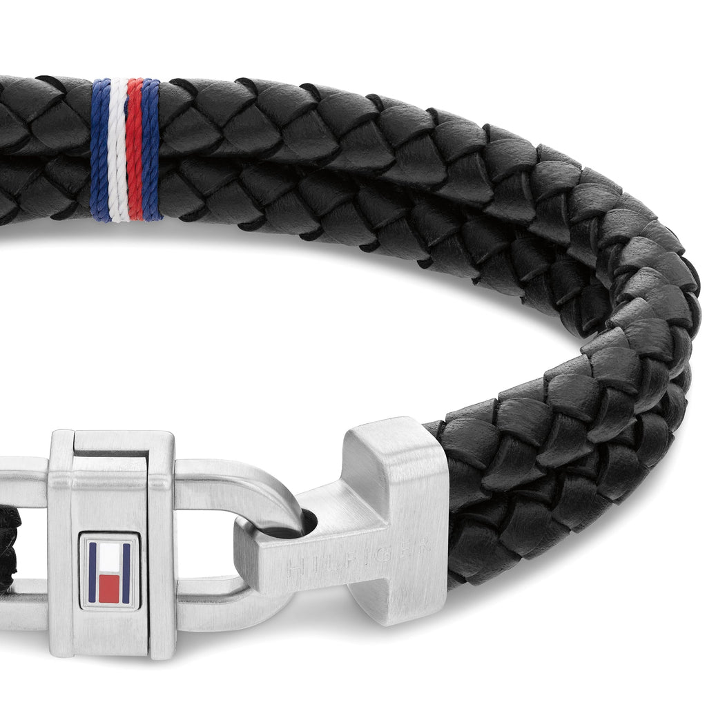 Tommy Hilfiger Carabiner: Black Leather Bracelet 2790361 * — view 4