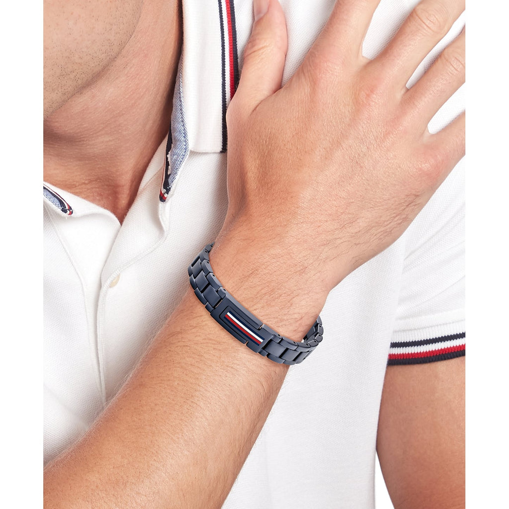 Tommy Hilfiger Mens Mason Bracelet Blue IP — view 2
