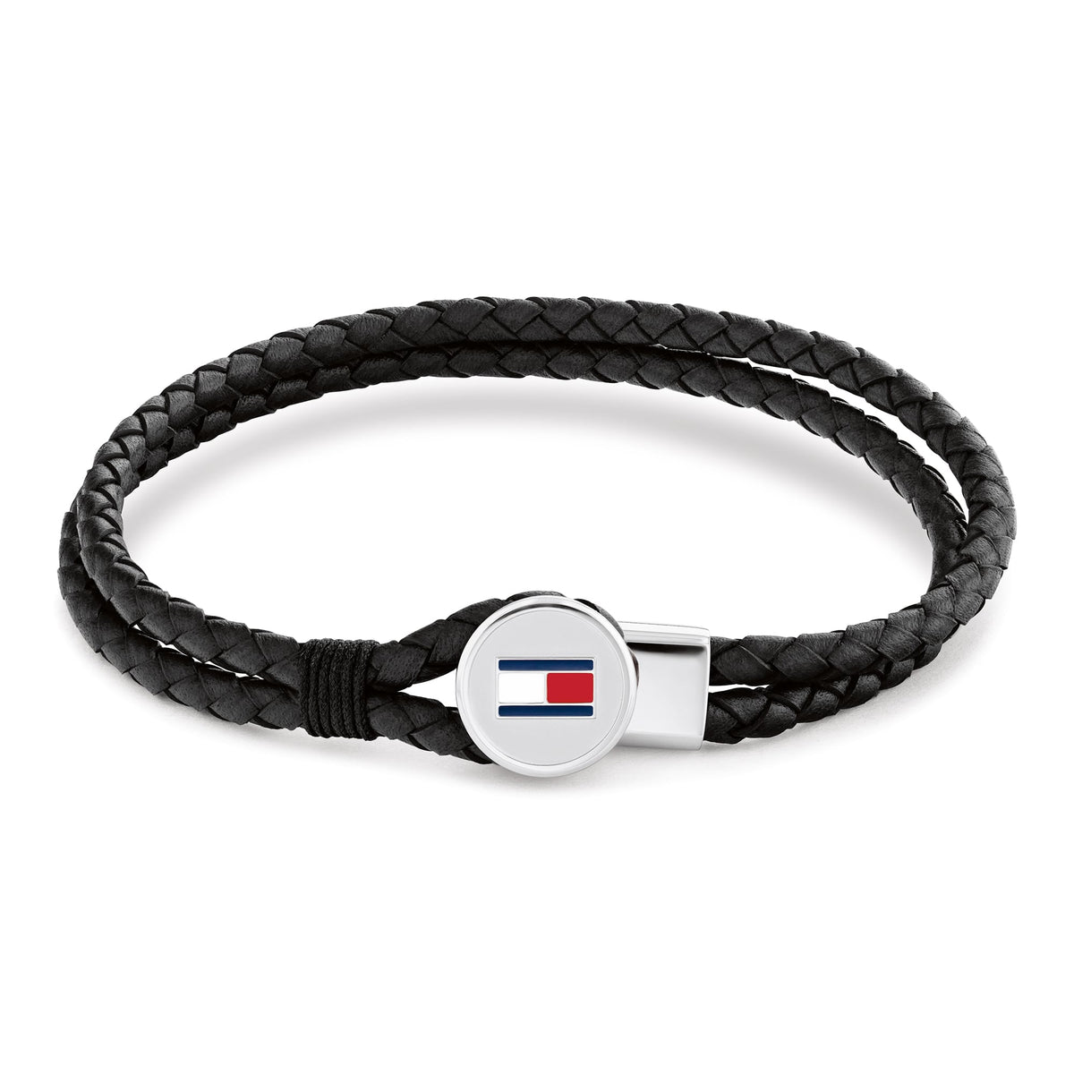 Tommy Hilfiger Mens Black Bruce Leather Bracelet 2790654
